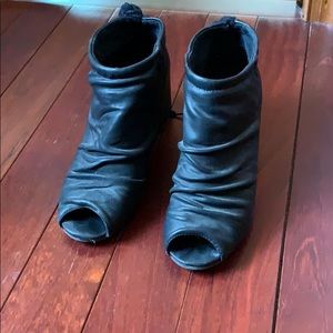 NWOT peep toe wedge booties